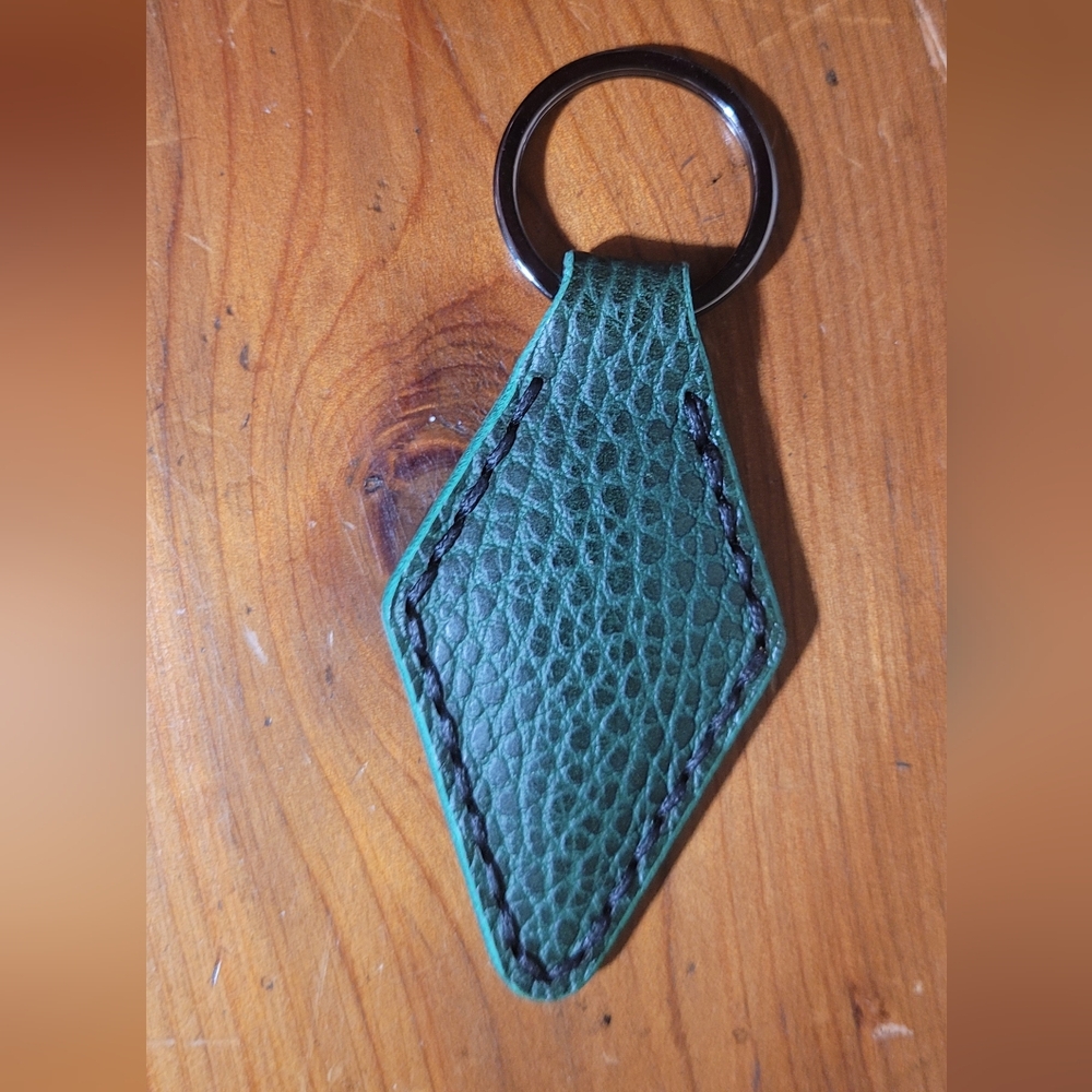 NWOT Green Leather Key Fob